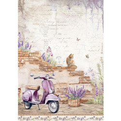 Stamperia Ριζόχαρτο Decoupage A4 (21X29,7cm) Lavender Vespa