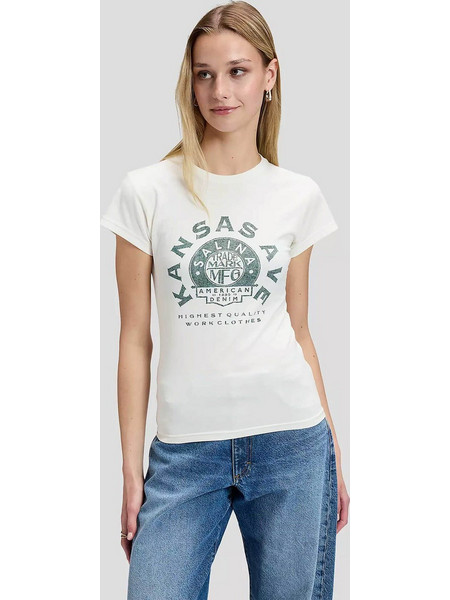 Lee(R) γυναικείο T-shirt Slim Fit Record - 112385672 Εκρού