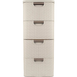 Curver Συρταριέρα Πλαστική 4 Θέσεων Λευκή 33x38x79cm 46823