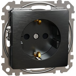 Sedna design & elements πρίζα σούκο ασφαλείας 16A (2Π+Γ) brushed titanium