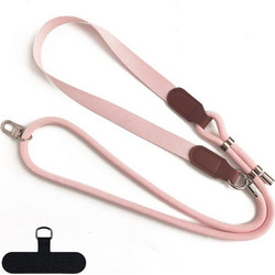 Techsuit - Urbanloop (TLN7P) - Neck/Crossbody Wear, For Phone Cases, 100cm-140cm Length Adjustmen, Nylon + Pu - Pink