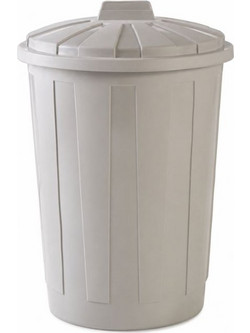 Κάδος Απορριμάτων 60lt O44x65cm Επαγγελματικός Πλαστικός με Καπάκι και χωρίς Κλιπς 1.85kg Γκρι-Καφέ DEA HOME ITALY
