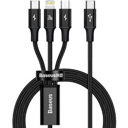 Baseus Rapid 3 in 1 Καλώδιο Type-C to USB-C 20W 1.5m Μαύρο CAMLT-SC01