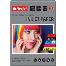Active Jet Premium Photo Matte Φωτογραφικό Χαρτί A4 (21x30) 125gr/m για Εκτυπωτές Inkjet 100 Φύλλα