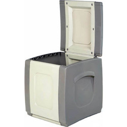 Homeplast Μπαούλο Αποθήκευσης Εξωτερικού Χώρου Strong Box Compact Πλαστικό 100lt Γκρι/Ανθρακί Μ50xΠ54xΥ57εκ