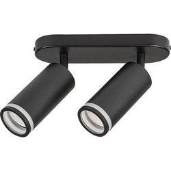 Senobia διπλό ρυθμιζόμενο σποτ οροφής GU10 μαύρο 22cm (73034)