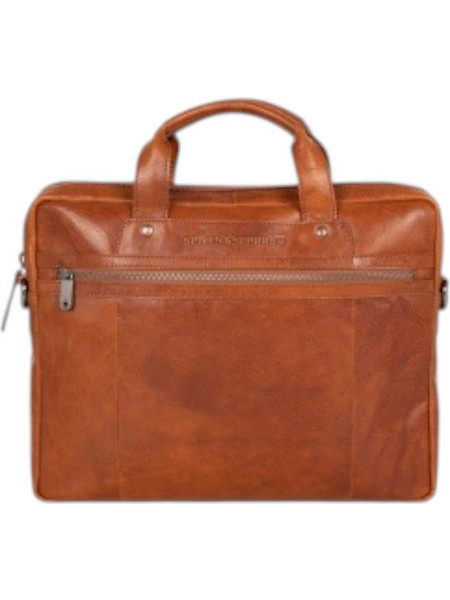 Spikes & Sparrow Montana Δερμάτινος Χαρτοφύλακας Laptop 15 Κονιάκ