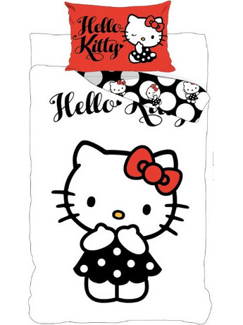 Hello Kitty Black Dress Σετ Παπλωματοθήκης με Μαξιλαροθήκη 140x200, 70x90 εκ