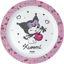 Hello Kitty Kuromi Πλαστικό πιάτο φαγητού για φούρνο μικροκυμάτων 22 cm