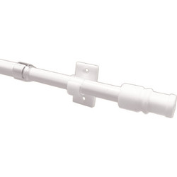 Κουρτινόξυλο Φ12mm Μονό Επεκτεινόμενο 135-225cm Με Άκρα Grace Cup White 510102