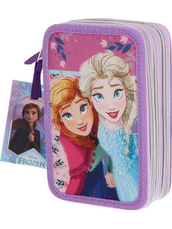 Disney Frozen Κασετίνα Γεμάτη 3 Θέσεων Μωβ 19,5 x 6 x 12,5 cm