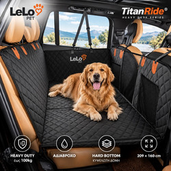 LeLo Pet TitanRide - Premium Αδιάβροχο Κάλυμμα Αυτοκινήτου για Μεγάλους & Πολύ Μεγάλους Σκύλους με Σκληρό Κυψελωτό Πάτο