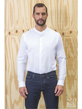 Ανδρικό πουκάμισο με γιακά μάο Bart Men - 03792 Neoblu White Optic