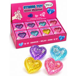 Squishy Καρδιά με Glitter Antistress (Τυχαίο Χρώμα) 1τμχ