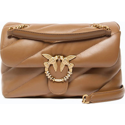 Pinko Puff Classic Love Bag Γυναικεία Τσάντα Χιαστί Δερμάτινη Καφέ 107057A0F2-M37Q