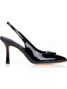 Γόβες TSOUKALAS μαύρες λουστρίνι slingback