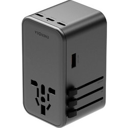 ENERGEA Travelworld Adapter Gan 160W Pd 3x USB-C / USB-A Gunmetal Wall Charger - (TWA-GAN160-GUN)