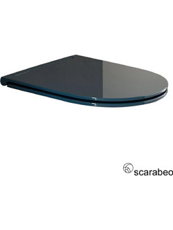 Scarabeo Glam Καπάκι Λεκάνης D-Shape Πλαστικό Slim Soft Close Μπλε 5535BS-600G