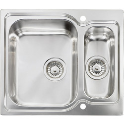 Sanitec 11692 Matico Επικαθήμενος Νεροχύτης Inox Ματ Αριστερή Γούρνα 58x50cm