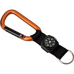Munkees Carabiner with Strap Compass Keyring