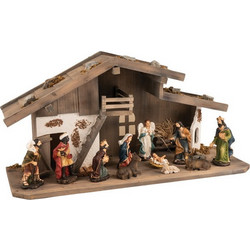 LianosXmas Ξύλινη Χριστουγεννιάτικη Φάτνη 70 x 27 x 35(h)cm SG19598