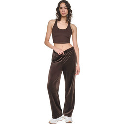 DKNY Γυναικείο Παντελόνι Φόρμας Velour Καφέ Σκούρο DP6P3921