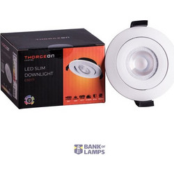 LED Slim Downlight 5W DIMM CCT 400Lm 50 CRI 90 Flicker-Free Cutout 70-75mm (Internal Driver Included) RAL9003