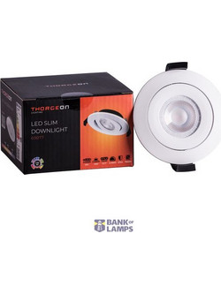 LED Slim Downlight 5W DIMM CCT 400Lm 50 CRI 90 Flicker-Free Cutout 70-75mm (Internal Driver Included) RAL9003