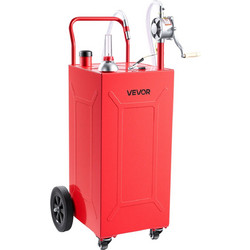 VEVOR Δοχείο Καυσίμου 132,5 L από Ατσάλι με Χειροκίνητη Αντλία και 4 Ρόδες, Κόκκινο JSJYCSYBCYQY5TH3R001V0