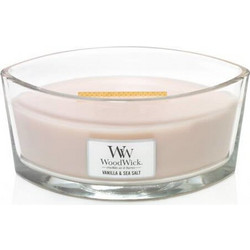 Large WOODWICK Vanilla & Sea Salt Scented Candle, with wooden wick, 1 piece