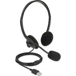 DeLOCK 27178 On Ear Ακουστικά Υπολογιστή με Μικρόφωνο & USB-A
