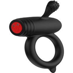 Hidden Desire Excellence Power Pro C-Ring 10cm Ελαστικό Δαχτυλίδι Πέους Σιλικόνης με Δόνηση Μαύρο