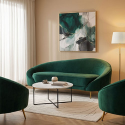 Pakoworld Amora Τριθέσιος Καναπές Βελούδινος 180x81x77cm 110-000045