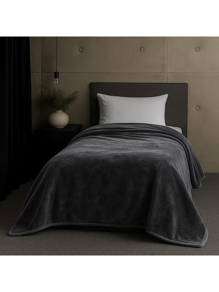 Κουβέρτα Βελουτέ Μονή (150x220) Astron Grey