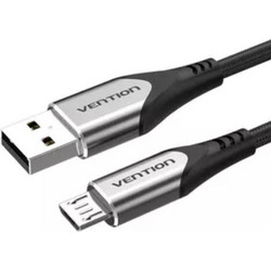 VENTION Cotton Braided USB 2.0 A Male to Micro-B Male 3A Cable 2M Gray Aluminum Alloy Type (COAHH) (VENCOAHH)
