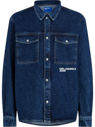 Karl Lagerfeld Jeans Ανδρικό Πουκάμισο Τζιν Overshirt Μπλε B4M16004-1NB