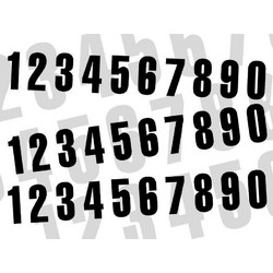 BLACKBIRD 130x70mm Race Numbers Kit - 3 Sets of Digits 0-9 - Black