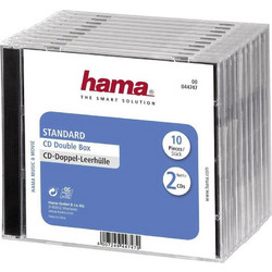 HAMA CD Box Θήκες CD Διπλές 10 τμχ για 2 Δίσκους με Διάφανη Πρόσοψη σε Μαύρο Χρώμα 10τμχ 44747