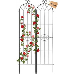 VEVOR Garden Trellis, 220 x 52.5 cm Rose Trellis, 2 Packs Garden Flower Rose Trellises with Powder-Coated Finish & Convenient Locking Design, Plant Support Trellises for Flowers, Vegetables, Roses