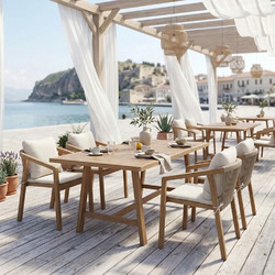 Pakoworld Malibu Σετ Τραπεζαρία Κήπου Μασίφ Ξύλο 5τμχ 200-001621