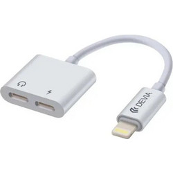 Devia Αντάπτορας 2-in-1 Smart Lightning Charging / Audio Adapter Λευκό