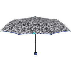 Umbrella Lady Mini 54/8 Man. 3 section round White black fluo windproof Microfibre μπλε