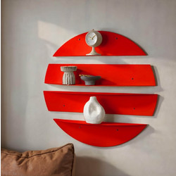 Decorative Metal Wall Shelf Vlnt118R3020 Red 76x76 cm