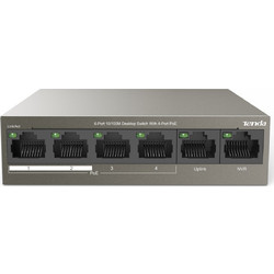 Tenda TEF1106P-4-63W Unmanaged L2 Switch με 6 Θύρες Ethernet 100Mbps
