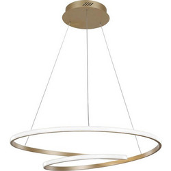 POWERTECH HLL-0155 LED Φωτιστικό Οροφής , 25W, 4000K, Φ40cm, 1m, Χρυσό