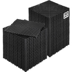 VEVOR Αρθρωτό Πλέγμα Αποστράγγισης, 12" x 12" Αρθρωτό Μαξιλάρι, 50 Τεμ. Συναρμολογούμενοι Τάπητες Αποστράγγισης, Αντιολισθητικό Μαύρο Πλακάκι Δαπέδου Αποστράγγισης και Τάπητας Ντους από PP, για Γκαράζ