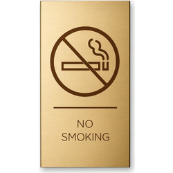Yuk Πινακίδα Τοίχου No Smoking Plexiglass Premium Μπεζ Ματ 8x15εκ