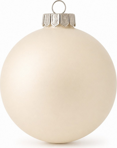 Χριστουγεννιάτικη μπάλα Γυάλινη Christmas Off White Matte 10cm (LongStar) (GL-10M-OW)