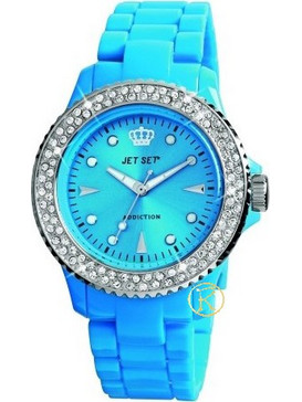 Jetset Addiction Wild Turquoise Γυναικείο Ρολόι με Μπλε Μεταλλικό Μπρασελέ J12234-24