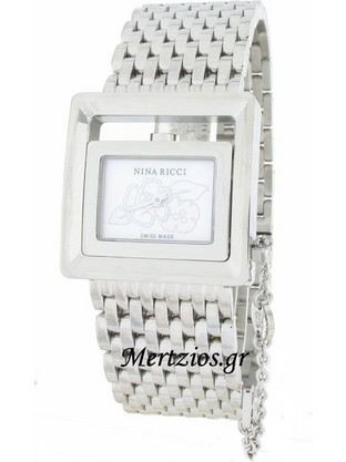 Nina Ricci Swiss Made Γυναικείο Ρολόι με Ασημί Μεταλλικό Μπρασελέ N022.13.75.1